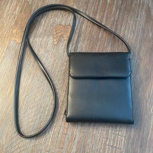 Crazy Horse (Liz Claiborne co) black faux leather crossbody/wallet